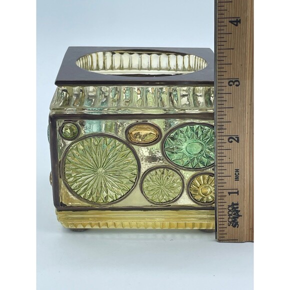 Zenna Home Hand Crafted India Ink Faux Stained Glass Acrylic Cube Glass Holder - Picture 6 of 9